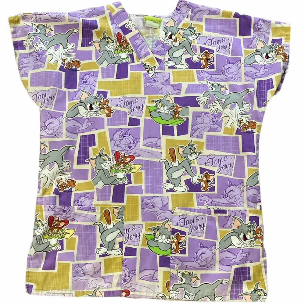 Tom & Jerry Pediatric Scrub Top Size Small